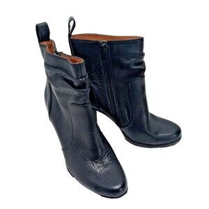 Sofft Boots Womens Size 6 M Black Suede Leather Zip High Heel Ankle